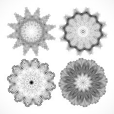 set of abstract black dot pattern background
