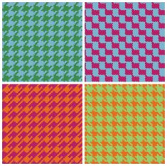 Pixel Houndstooth in Retro Brights