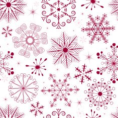 Seamless white pink and red christmas pattern
