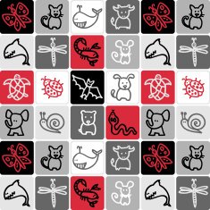 Animals checked pattern