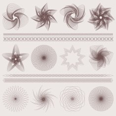 Guilloche pattern (watermarks borders) for (banknote money currency cheque check) N3