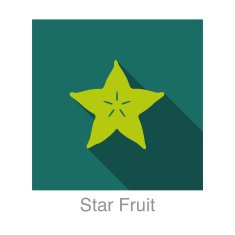 Star Fruit food and drink flat icon series