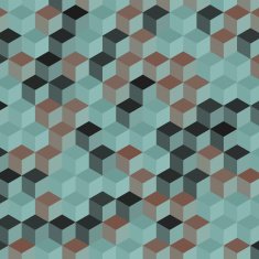 Mineral Geometric Cube Hexagon Pattern