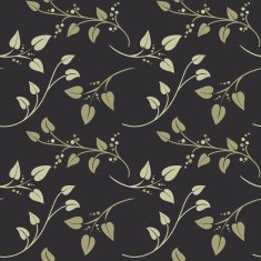 Pastel Green Vines Seamless Repeating Pattern on Brown Background