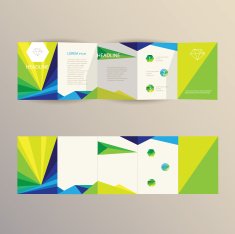 brochure template design in modern triangular geometric composition