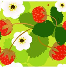 Wild strawberry seamless pattern
