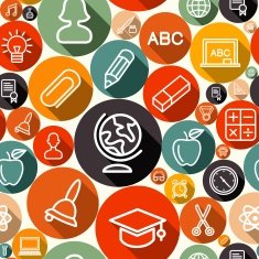 School seamless pattern illustration N2