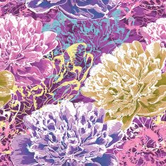 Seamless peony flowers pattern
