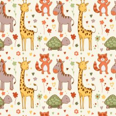 Pattern with africa zoo animals N2