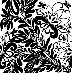 BW floral tile