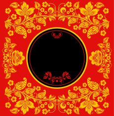 Elegant decorative khokhloma postcard frame