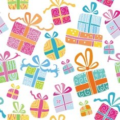Seamless cute presents pattern
