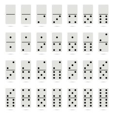 Collection of old fashioned domino set