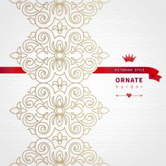 Vector seamless border in Victorian style N27