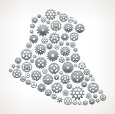Iraq Metallic Gears and Pinions Pattern