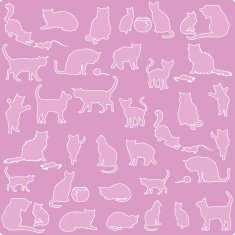 Seamless Wallpaper background Cat Kitty (Silhouette)