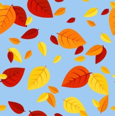 Seamless pattern with colored autumn leaves Vector illustration