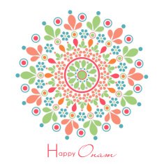 Colorful rangoli for Onam festival celebrations
