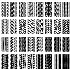 Set of tileable tire track patterns