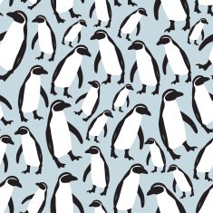 lot of penguins seamless pattern eps10