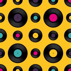 Vinyl record seamless background pattern