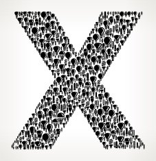 Letter X on Vector Lightbulb Pattern Background N2