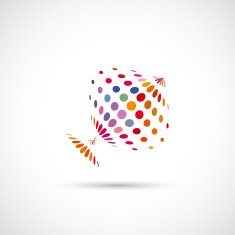 abstract colorful polka dot pattern for design