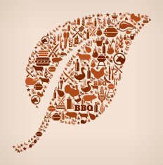 Leaf summer barbecue invitation vector background