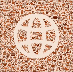 Globe summer barbecue invitation vector background