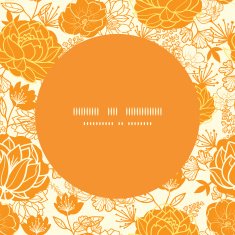 Vector golden art flowers frame seamless pattern background