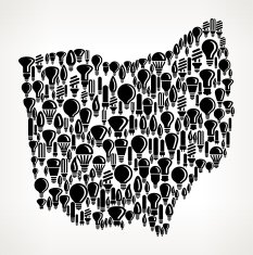Ohio State on Vector Lightbulb Pattern Background N2