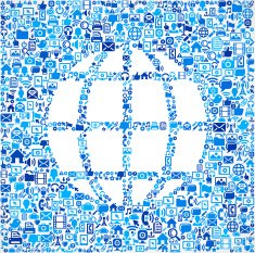 Globe on vector technology pattern Background