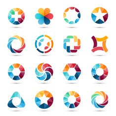 Logo set Circle signs and symbols