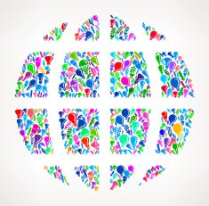 Globe on Vector Lightbulb Pattern Background N4