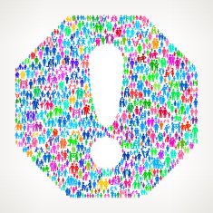 Exclamation Mark on Vector Family Pattern Background N2