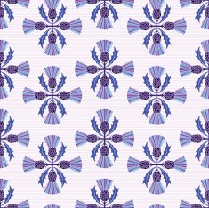 Stencil Style Scottish Thistle Seamless Pattern N2