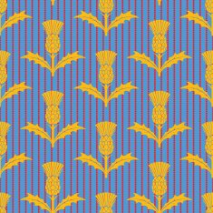 Stencil Style Scottish Thistle Seamless Pattern N6