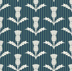 Stencil Style Scottish Thistle Seamless Pattern N7