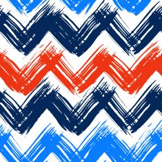 Chevron pattern hand painted with bold brushstrokes