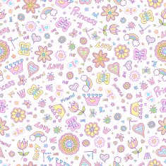 Springtime Princess Seamless Pattern