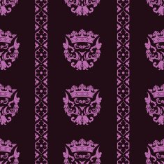 Seamless Crown Damask Background