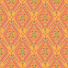 Ethnic rustic ornament in orange tones