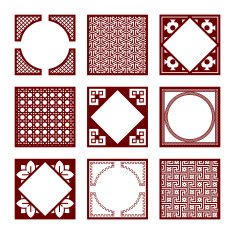 Nine Styles of Asian Pattern and Frames 2