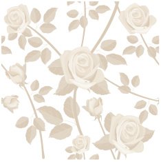 Roses Seamless Pattern Monochromatic