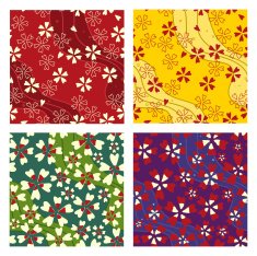 Seamless cherry blossom wave pattern