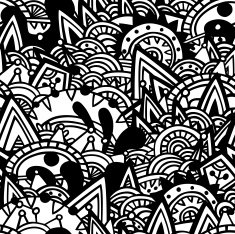 Black and white aztec seamless pattern N2