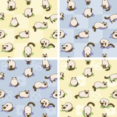 Kitties pattern swatches