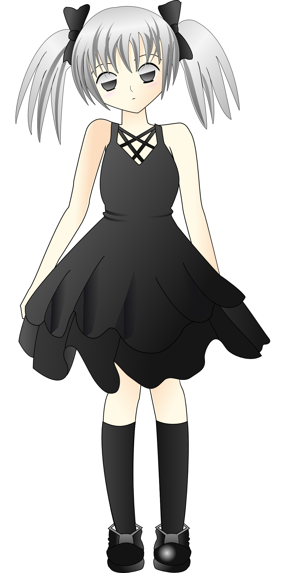 Girl with the black clothes clipart free image download