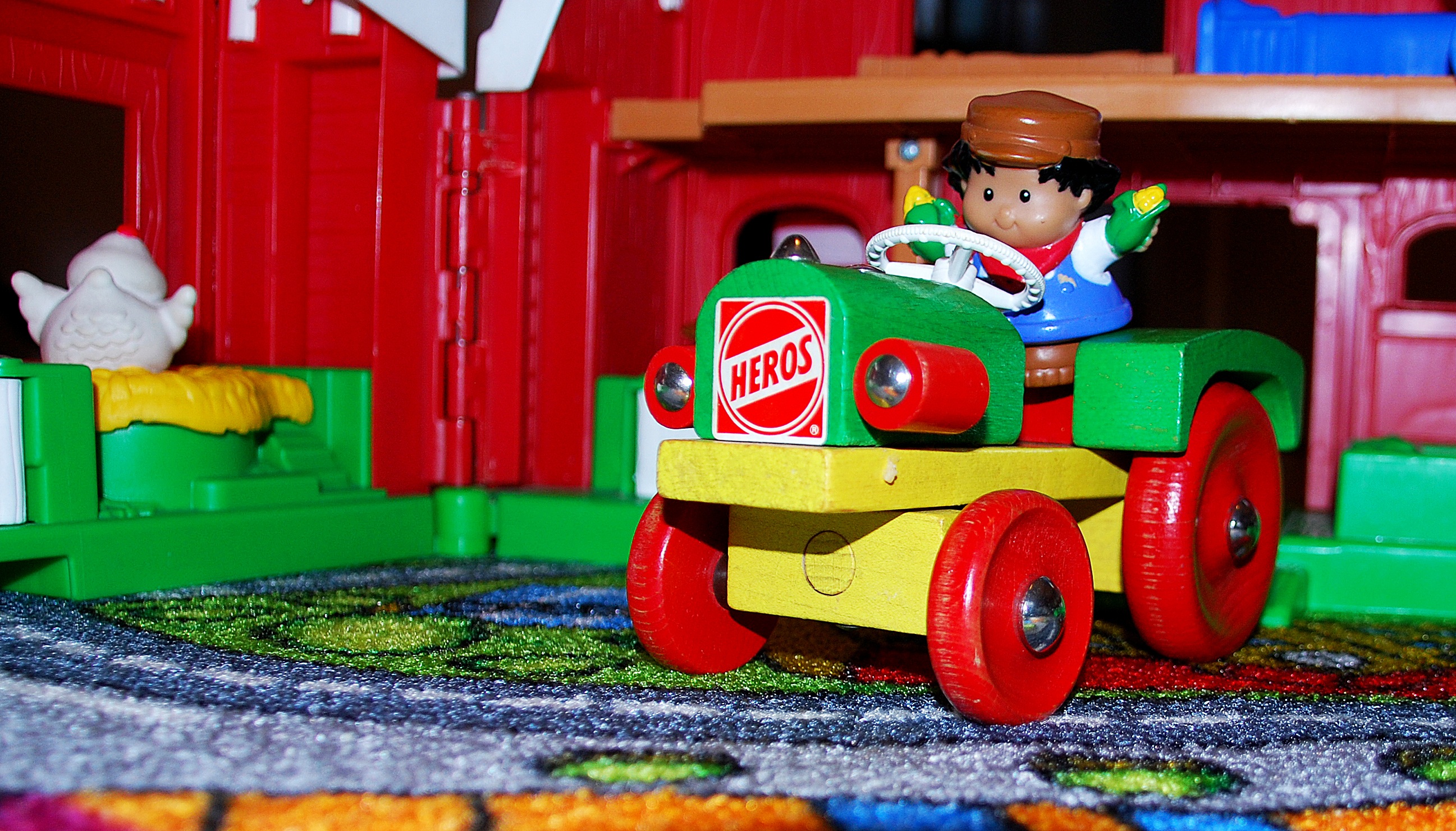 children's toy car red and yellow