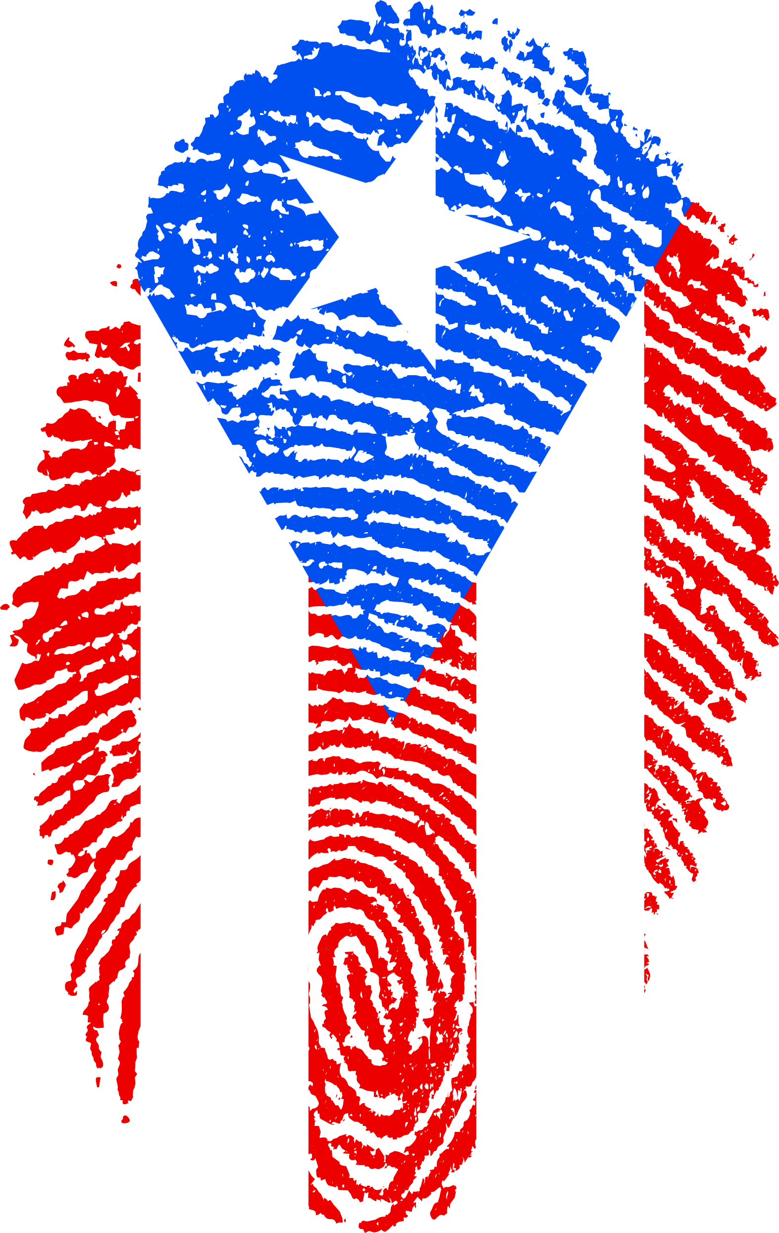 Fingerprint In Flag Colors Of Puerto Rico Free Image